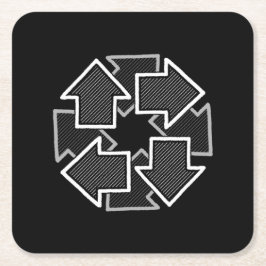 Porta-copo De Papel Quadrado Setas no Sentido Horário Minimalista Geométrico Pr