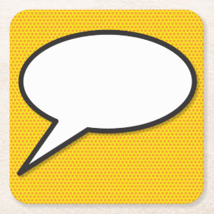 Porta-copo De Papel Quadrado Seu Balão de Fala de Mensagem Diversão Retro Quadr