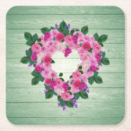 Porta-copo De Papel Quadrado Seu Belo Coração