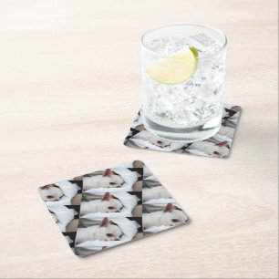 Porta-copo De Papel Quadrado Seu cachorro de estimação, foto personalizada, pad