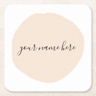 Porta-copo De Papel Quadrado Seu logotipo de empresa piscadela rosa