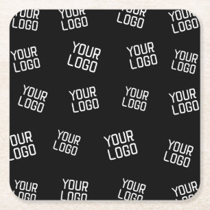 Porta-copo De Papel Quadrado Seu logotipo ou imagem Modelo com aparência alea
