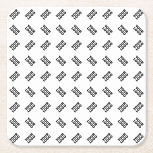 Porta-copo De Papel Quadrado Seu Logotipo   Padrão Alternado Simples Repetitivo