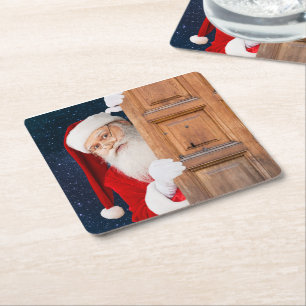 Porta-copo De Papel Quadrado Seu Natal Feliz Natal Nome