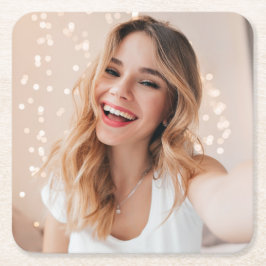 Porta-copo De Papel Quadrado Seu rosto no aniversário