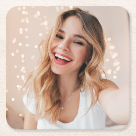 Porta-copo De Papel Quadrado Seu rosto no aniversário