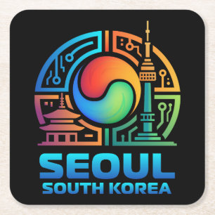 Porta-copo De Papel Quadrado Seul Coreia do Sul