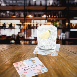 Porta-copo De Papel Quadrado Sexo revela festas de pampas de pelúcia rosa azul