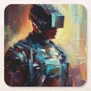 Porta-copo De Papel Quadrado SF - Cyberpunk Hero 3