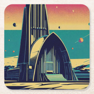 Porta-copo De Papel Quadrado SF Futurística Igreja 3