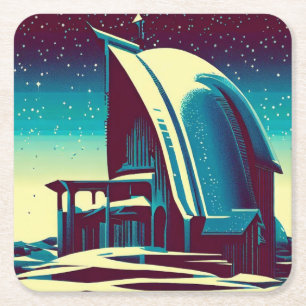 Porta-copo De Papel Quadrado SF Igreja Futurística 1