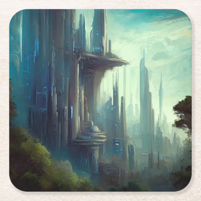 Porta-copo De Papel Quadrado SF - Planeta Florestal 3 (Frente)