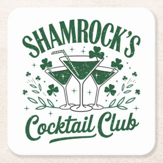 Porta-copo De Papel Quadrado Shamrocks Cocktail Club