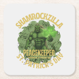 Porta-copo De Papel Quadrado Shamrockzilla Pacificador: Dia de São Patrício Kai