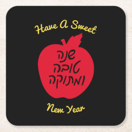 Porta-copo De Papel Quadrado Shanah Tovah Apple Personalizada