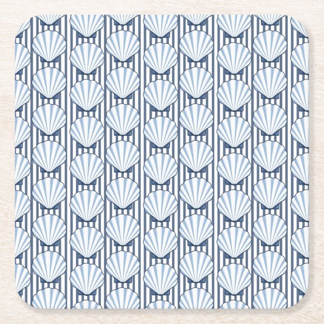 Porta-copo De Papel Quadrado Shell Stripe Elegance! (Frente)