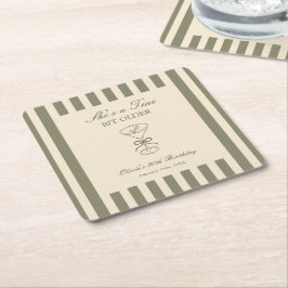 Porta-copo De Papel Quadrado She's A Tini Bit Older Coffee Martini Birthday