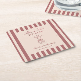 Porta-copo De Papel Quadrado She's A Tini Bit Older Coffee Martini Birthday