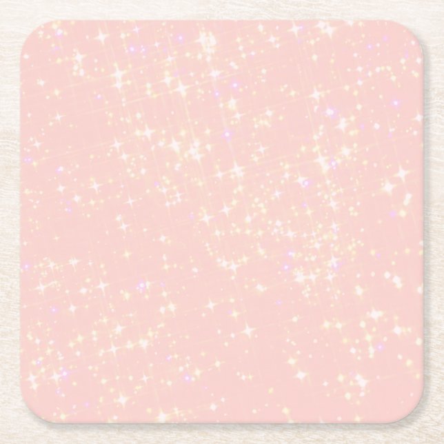 Porta-copo De Papel Quadrado Shimmer Rosa Esmagado - Adicionar Texto, Monograma (Frente)