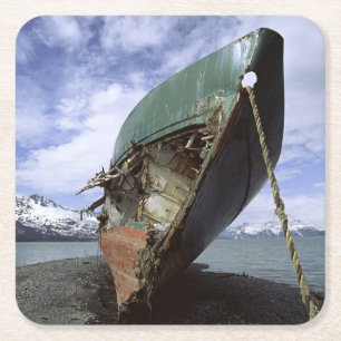 Porta-copo De Papel Quadrado Shipwreck na costa