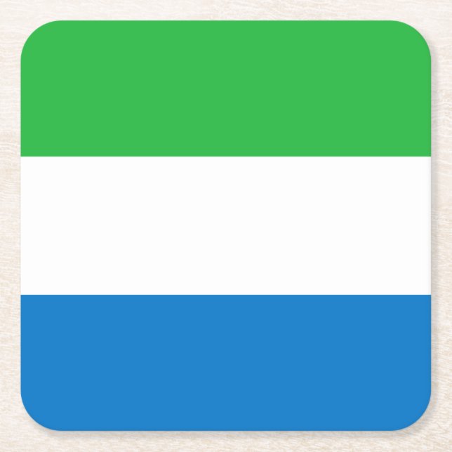Porta-copo De Papel Quadrado Sierra Leone Flag (Frente)