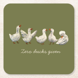 Porta-copo De Papel Quadrado Silêncio Quack: Ganso Noite Estrelada Pato Branco