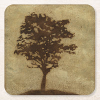 Silhueta de árvore em fundo de bronze