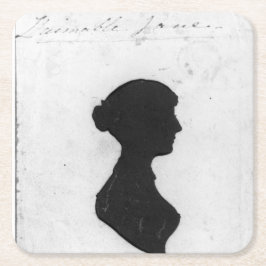 Porta-copo De Papel Quadrado Silhueta de Jane Austen