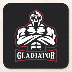Porta-copo De Papel Quadrado Silhuette de Gladiador