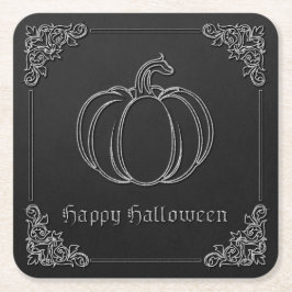Porta-copo De Papel Quadrado Silver Pumpkin Halloween