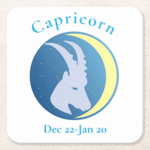 Porta-copo De Papel Quadrado Símbolo Capricorn Thunder_Cove