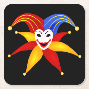 Porta-copo De Papel Quadrado Símbolo Colorido do Joker da Placa de Reprodução