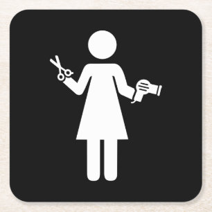 Porta-copo De Papel Quadrado Símbolo de cabeleireiro