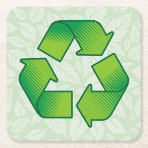 Porta-copo De Papel Quadrado Símbolo de reciclagem
