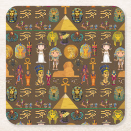 Porta-copo De Papel Quadrado Símbolo Hieroglífico Antiguo Egípcio - Padrão