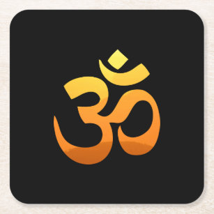 Porta-copo De Papel Quadrado Símbolo Om Mantra Asana Relax Meditação Yoga