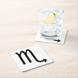 Porta-copo De Papel Quadrado Símbolo Scorpio Zodiac