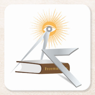 Porta-copo De Papel Quadrado Símbolos de maçonaria