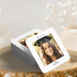 Porta-copo De Papel Quadrado Simple Modern Graduation Party Photo 