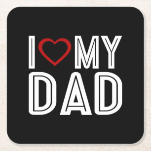 Porta-copo De Papel Quadrado Simples Adoro A Minha Tipografia De Pai   PORTA CO