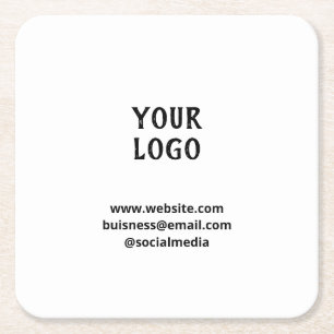 Porta-copo De Papel Quadrado Simples elegante personalizado adicione seu nome m