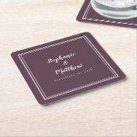 Simples Roxo Melancólico Casamento Moderno Minimal