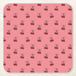 Porta-copo De Papel Quadrado Simplesmente Cerejas