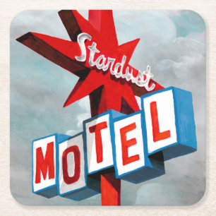 Porta-copo De Papel Quadrado Sinal de Motel Stardust