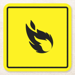 Porta-copo De Papel Quadrado Sinal de Segurança do Laboratório de Ciência Duro 