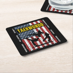 Porta-copo De Papel Quadrado Sinalizador de Artes Marciais Americanas do Autoco