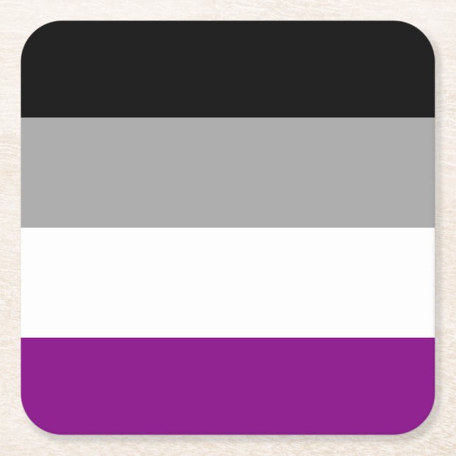 Porta-copo De Papel Quadrado Sinalizador de Orgulho Asexual LGBTQ (Frente)