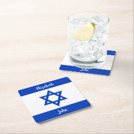 Porta-copo De Papel Quadrado Sinalizador Israelita Personalizado