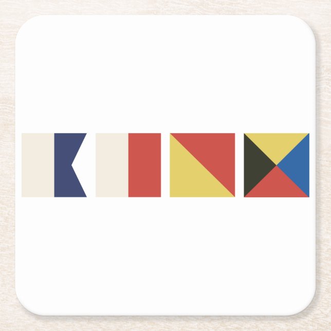 Porta-copo De Papel Quadrado Sinalizadores náuticos (Frente)