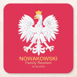 Porta-copo De Papel Quadrado Sindicato da Polônia 🦅 Polski Polônia Crest